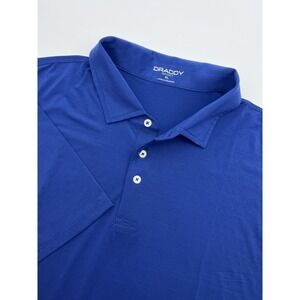 B DRADDY Sport Performance Polo Shirt Solid‎ Blue Stretch Short Sleeve XL